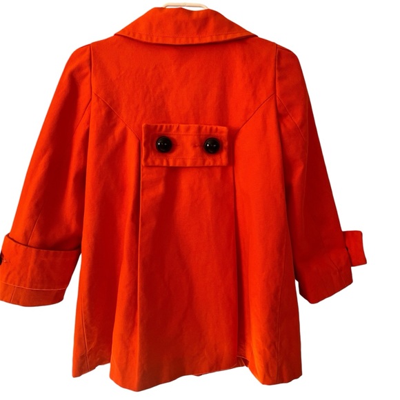 Zara Women's Basic Cropped Jacket Bold Stylish Orange 100% Heavy Cotton Size S - Picture 3 of 17